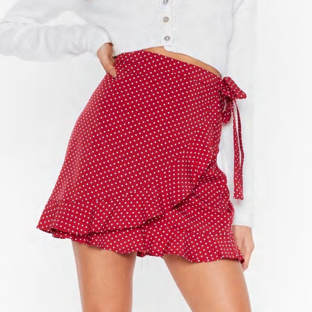 Red polka dot skirt